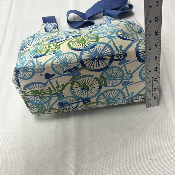 Rock flower paper Bicycle Hobo Crossbody Bag Cotton Canvas 13”x10”x5” Medium - Picture 9 of 12